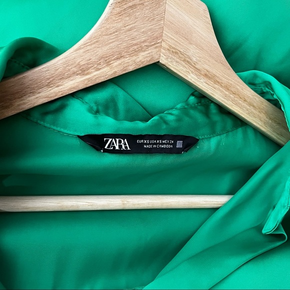 Zara Satin Effect Long Sleeve Button Up Blouse - Picture 10 of 12